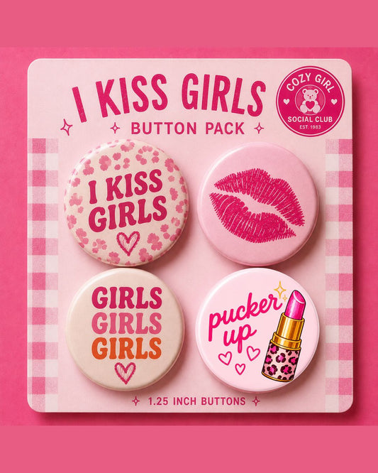 I Kiss Girls Button Pack